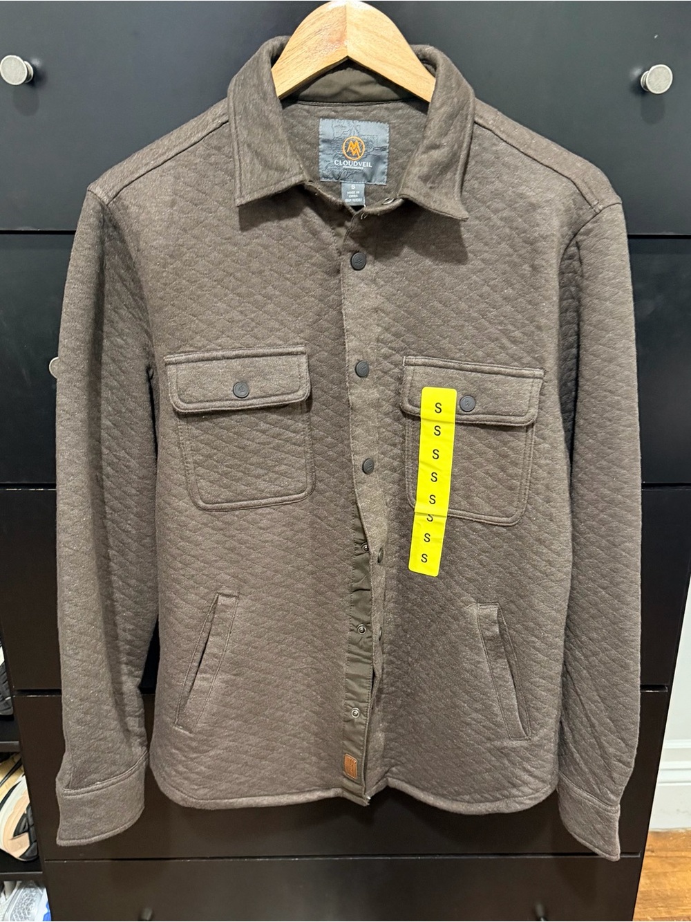 Men's Quilted Brown Shirt Jacket - Lightweight Layering